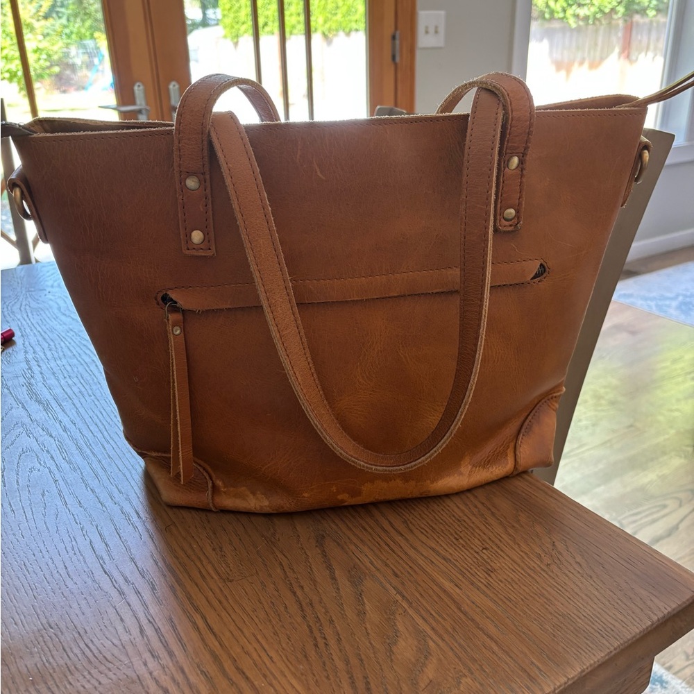 Chic Tan Leather Tote Bag
